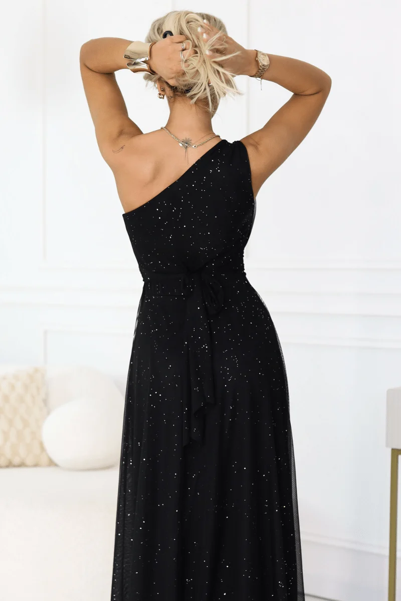 Vestido de cerimónia comprido preto Bianca - Image 7