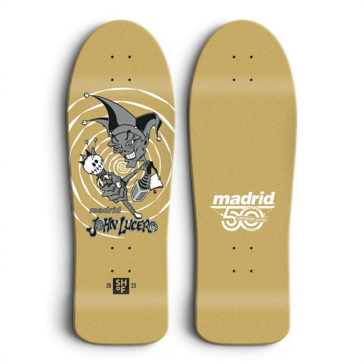Madrid John Lucero SHOF Gold Old School Skateboard Deck 10"
