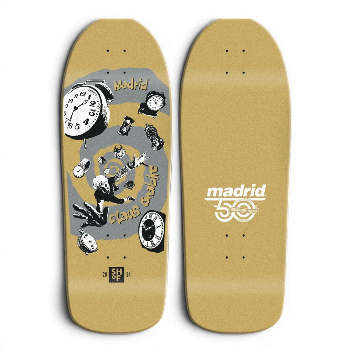 Madrid Claus Grabke SHOF Gold Old School Skateboard Deck 10.75"