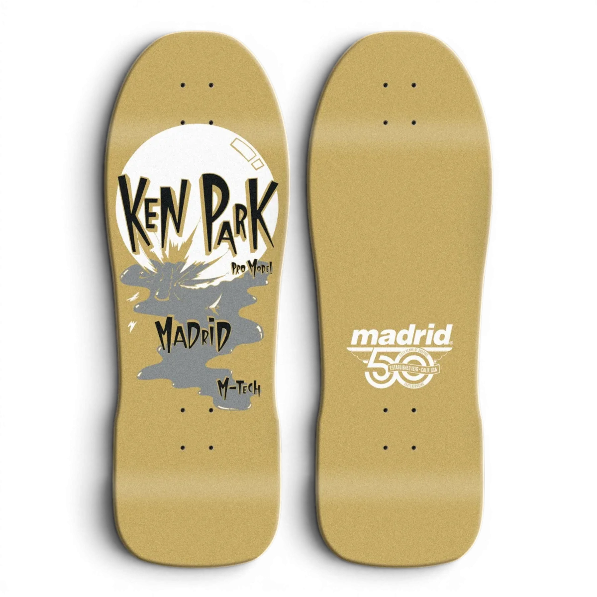 Madrid Ken Park Gold Old School Skateboard Deck 10.375"