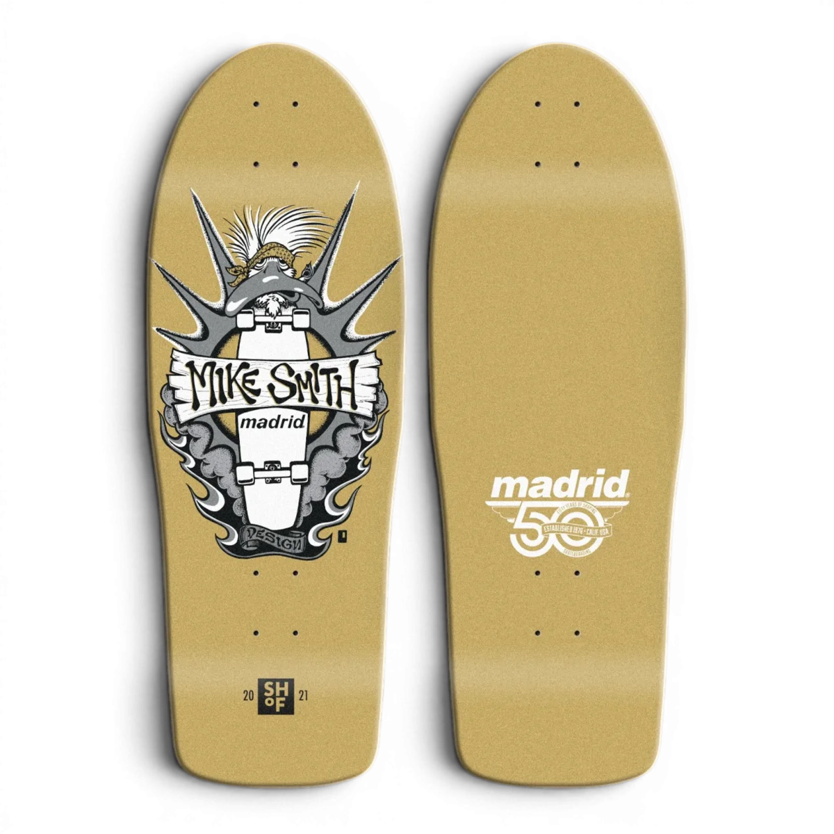 Madrid Mike Smith SHOF OG Duck Gold Old School Skateboard Deck 10.675" - Image 2
