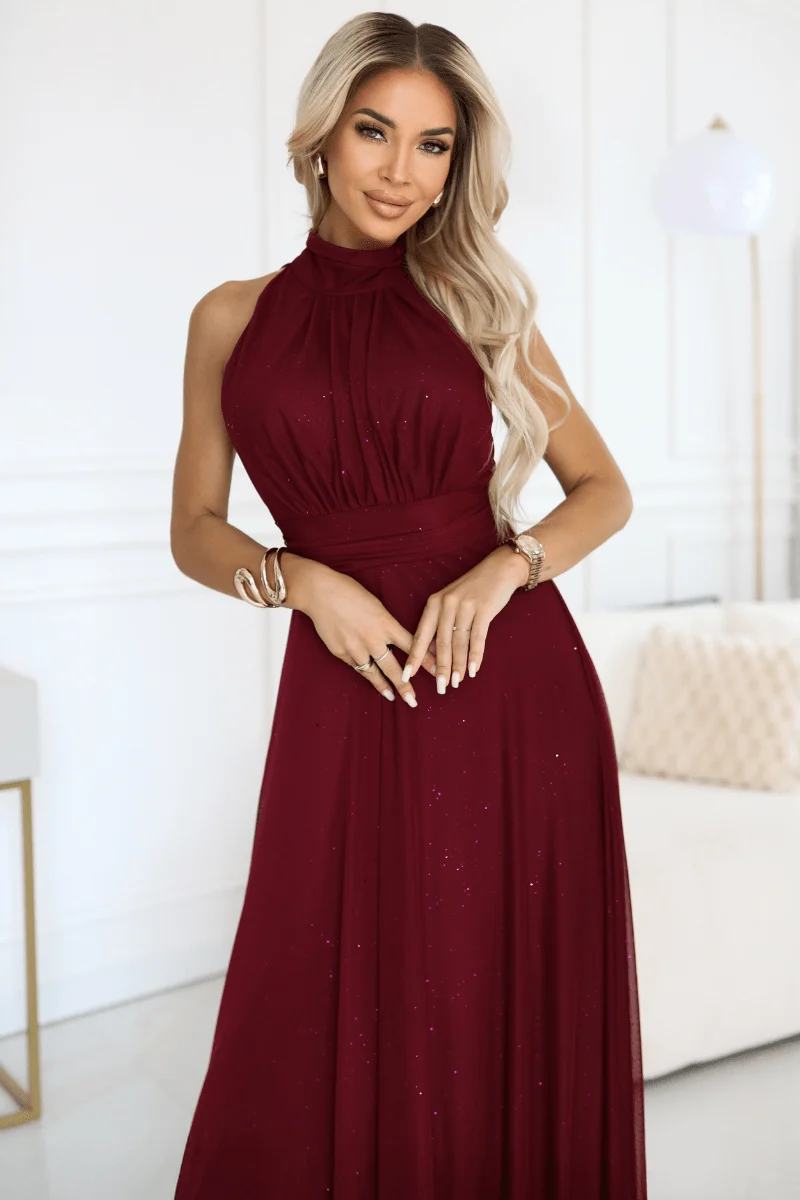 Vestido de cerimónia comprido bordeaux Verónica - Image 5