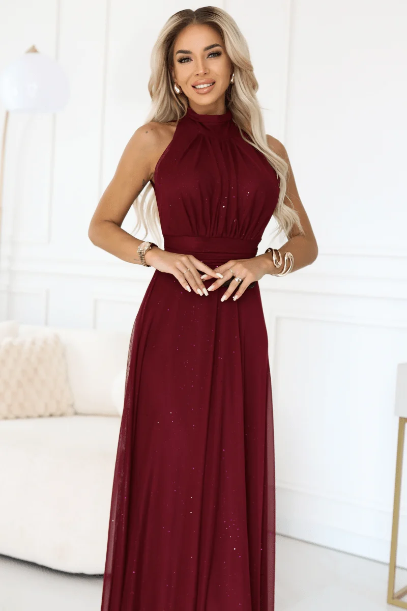 Vestido de cerimónia comprido bordeaux Verónica - Image 7