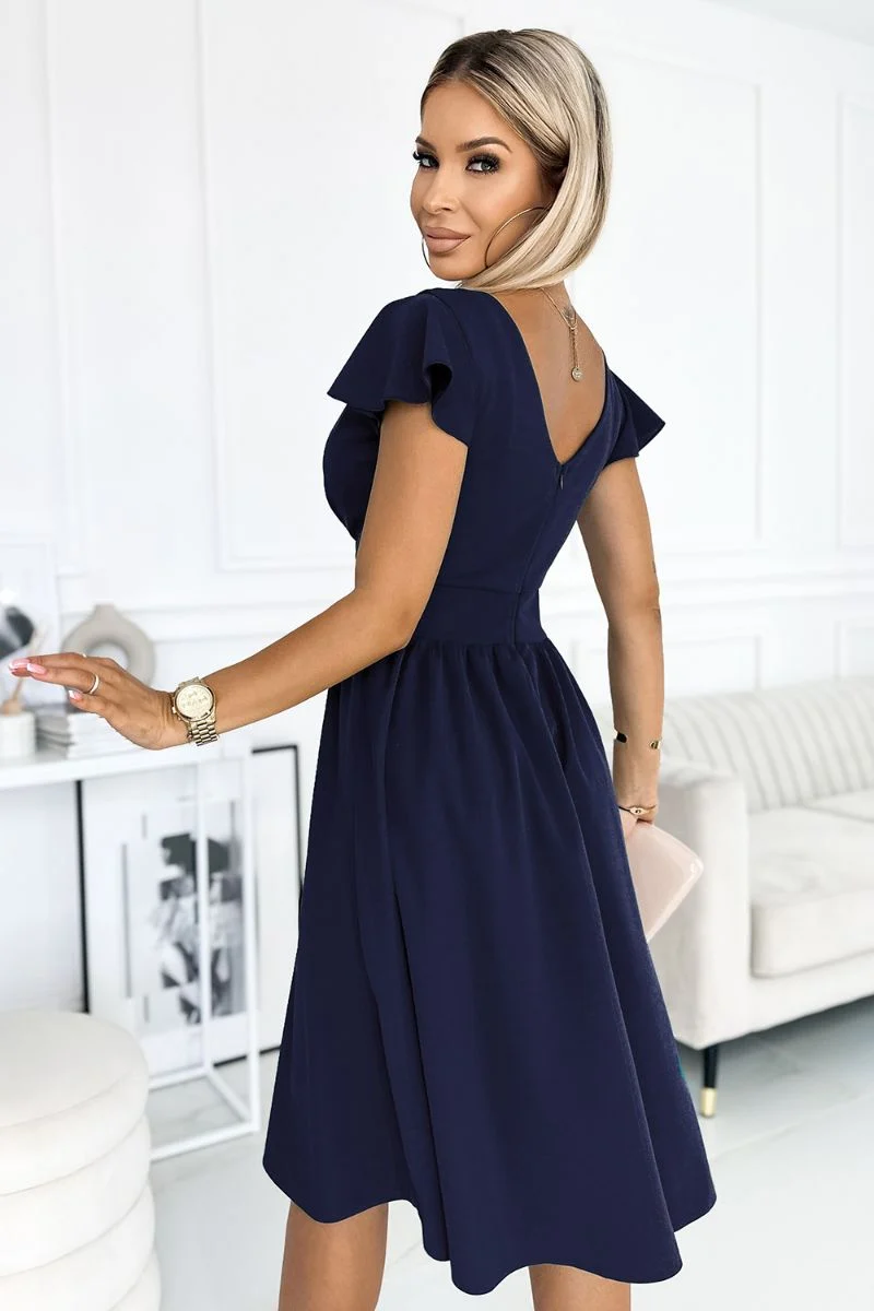 Vestido de cerimónia médio azul navy Berenice - Image 3