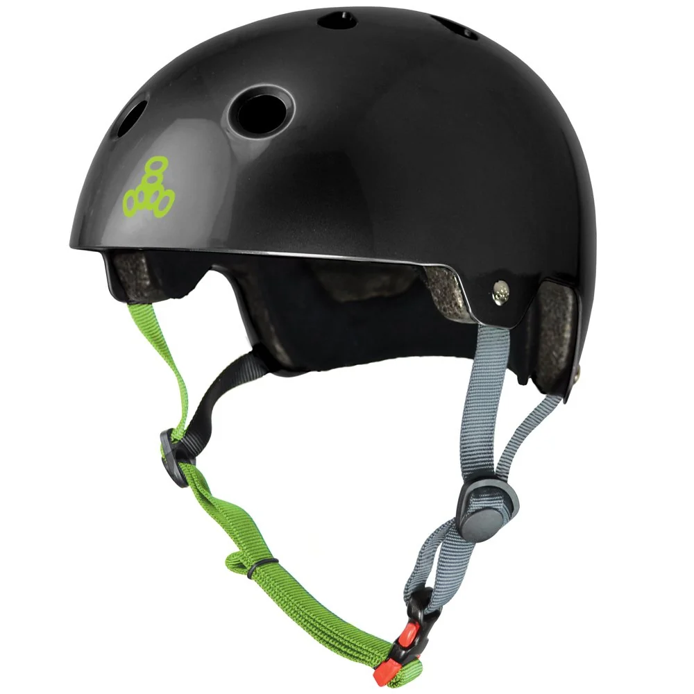 Triple Eight Black Glossy Dual Certified Helmet - EPS Liner - Image 2