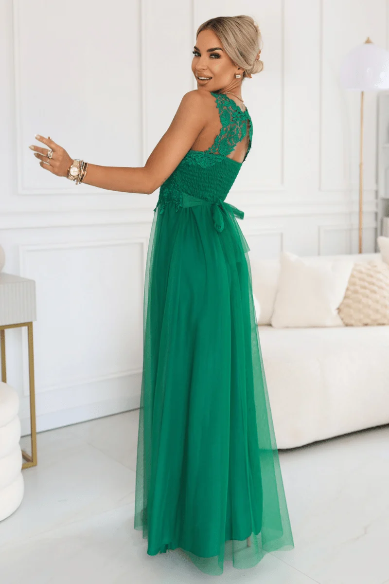 Vestido de cerimónia comprido verde Romeu - Image 3