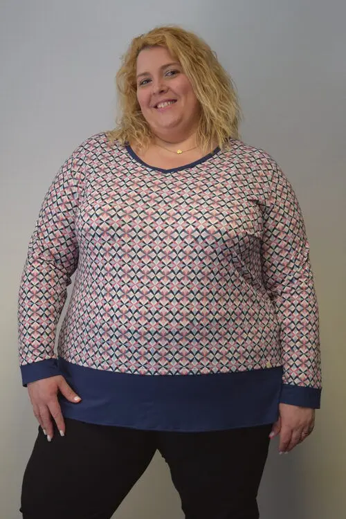 Camisola estampada senhora Tamanhos Grandes
