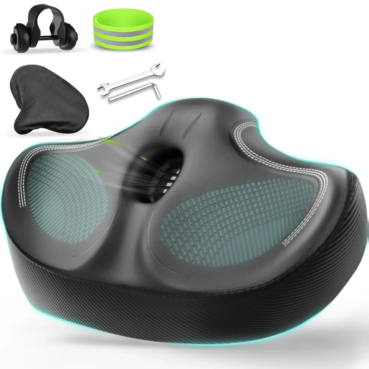 Banco de Bicicleta Sobredimensionado – Selim Extra Largo para Bicicletas de Spinning e de Exercício - Image 2