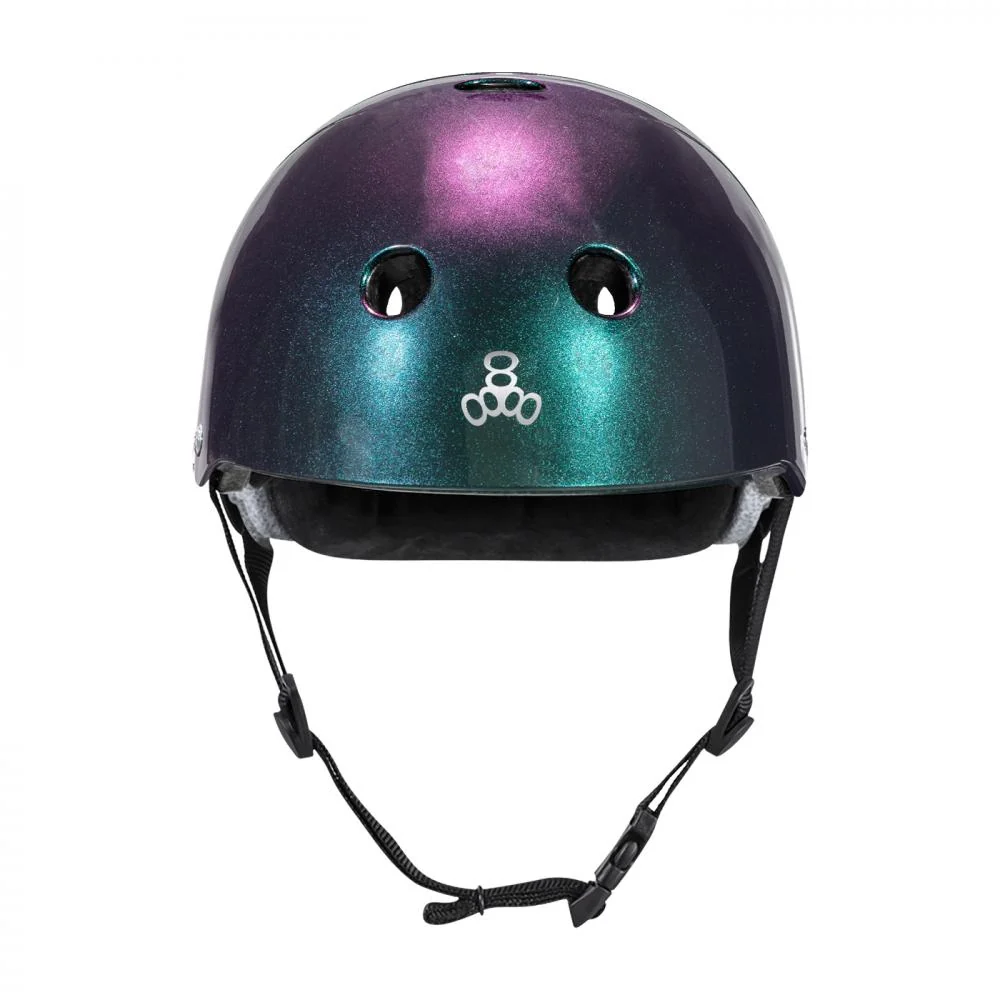Triple Eight Deep Cover Barbie Patin Purple / Green Helmet - Image 4