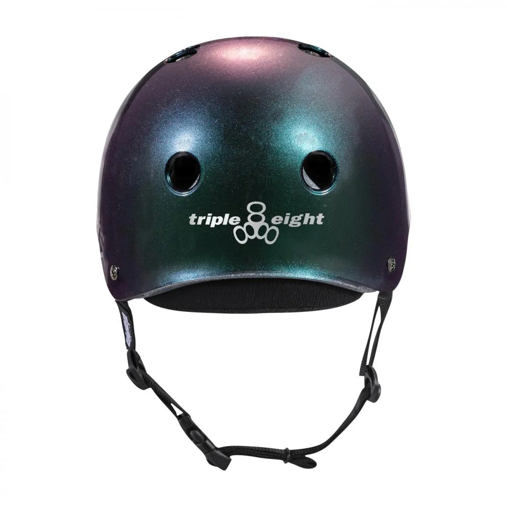 Triple Eight Deep Cover Barbie Patin Purple / Green Helmet - Image 5