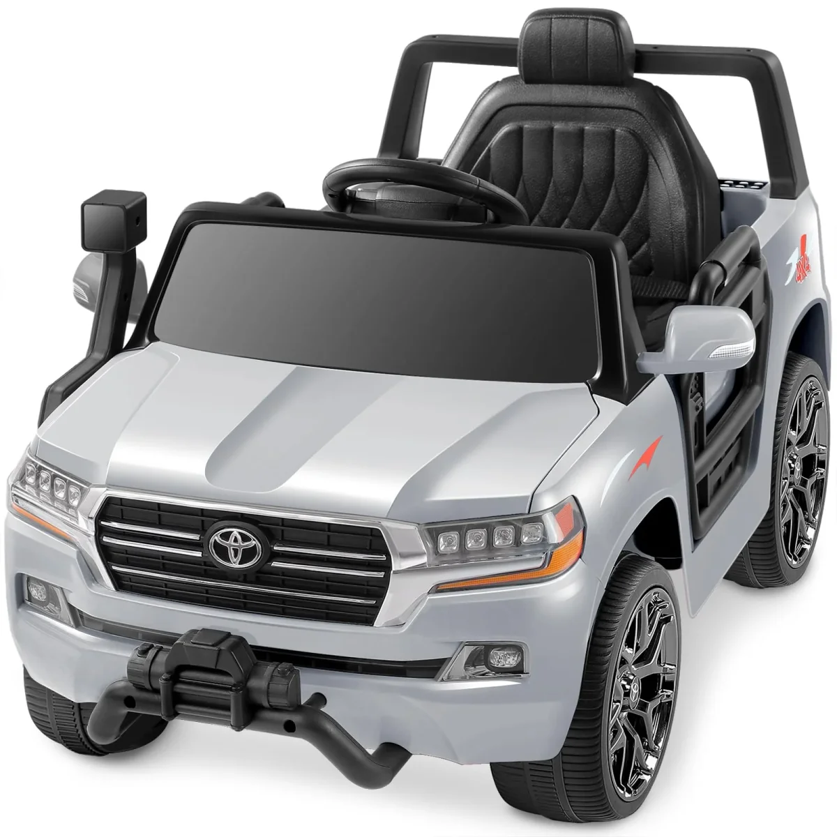 Carro Elétrico Infantil Toyota 12V – Controlo Remoto, Bluetooth, Armazenamento e Área de Blocos DIY