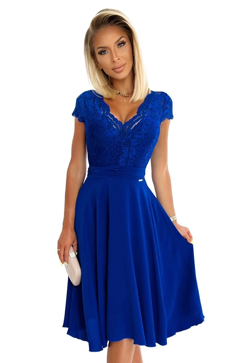 Vestido de cerimónia médio azul royal Linda - Image 2