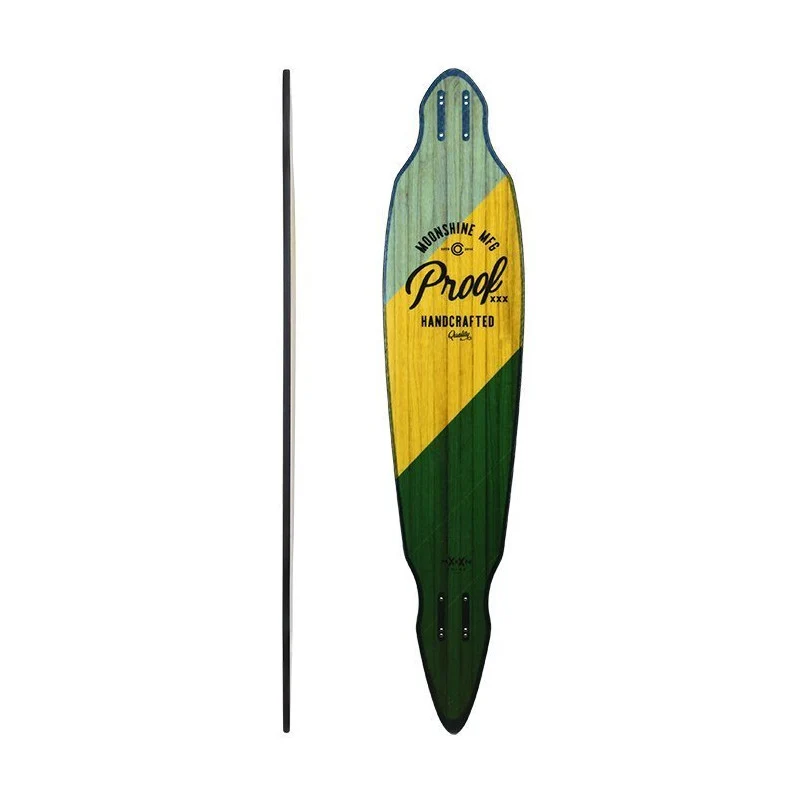 Moonshine Proof Blue/Yellow/Green Longboard Deck 45" - Image 2