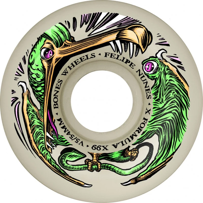 Rodas Bones Felipe Nunes Dino-Sortas X-Formula™ (XF) V5 Sidecut - 54mm 99A - Image 2