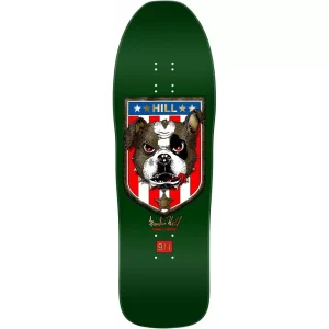 Powell Peralta Frankie Hill Bull Dog Green Gold Foil Skateboard Deck 10"