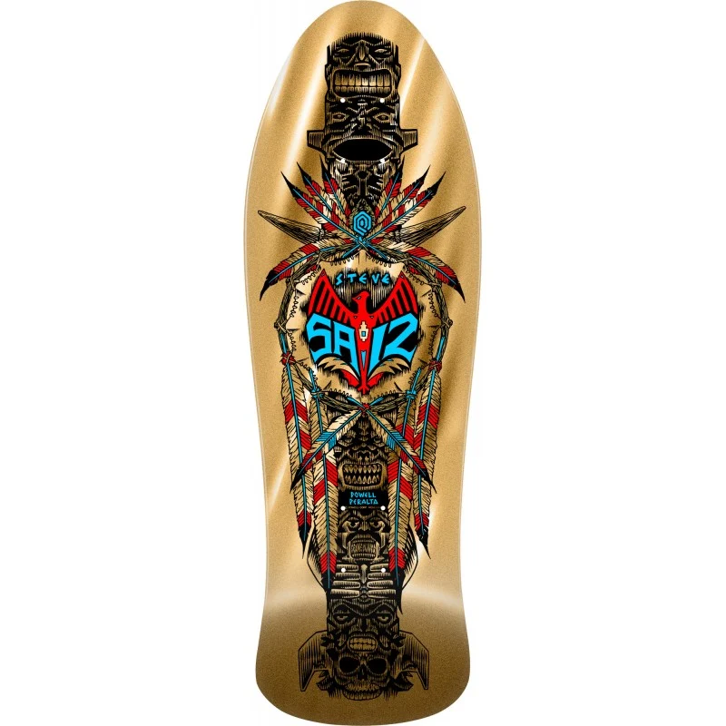 Powell Peralta Steve Saiz Totem Gold Foil Skateboard Deck 10" - Image 2