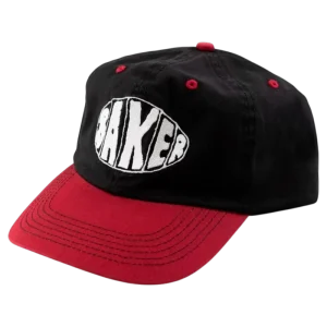 Boné Baker Sprayed Oval Snapback - Black Red